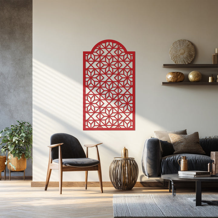 Prayer room geometric Islamic metal art