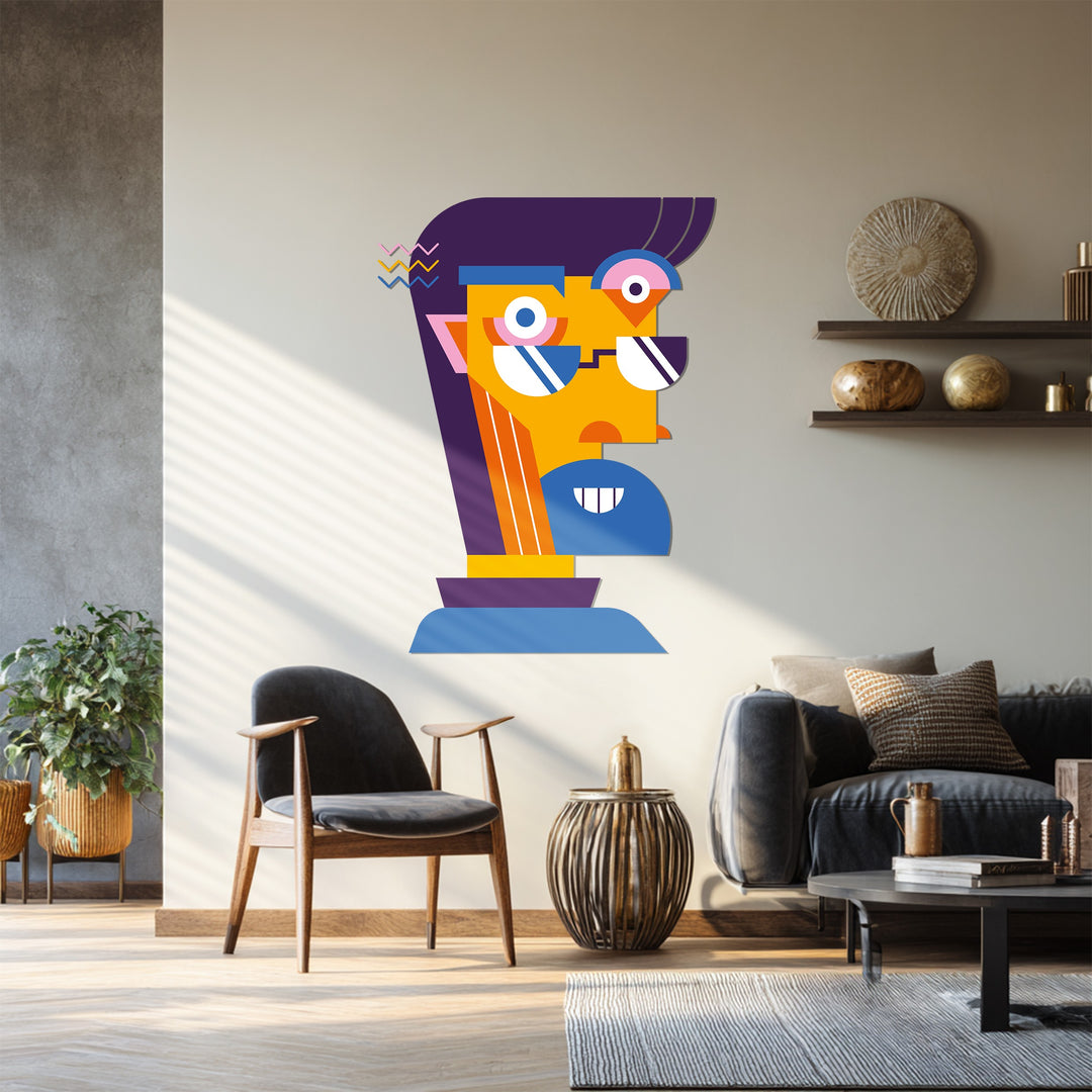 Contemporary cubist-inspired artwork for artistic interiors