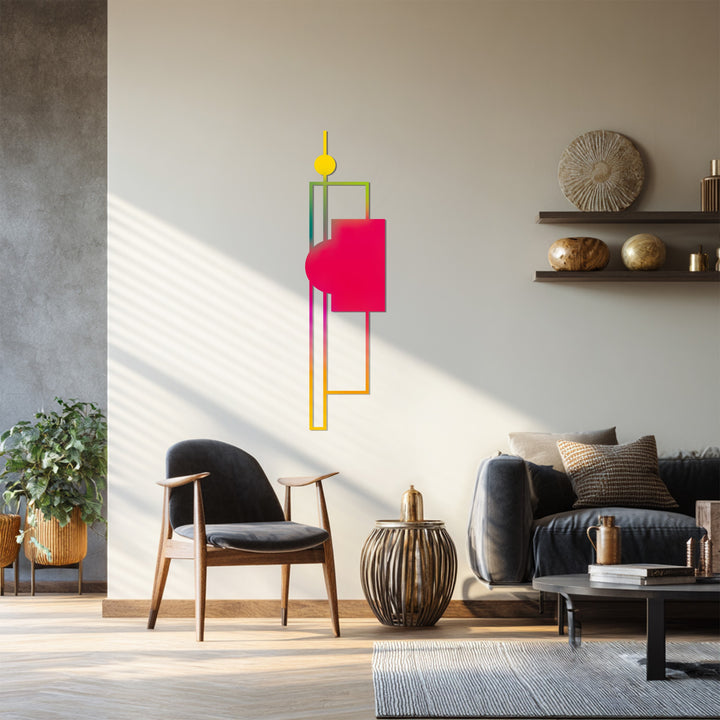 Contemporary minimalist wall sculpture with linear abstract design