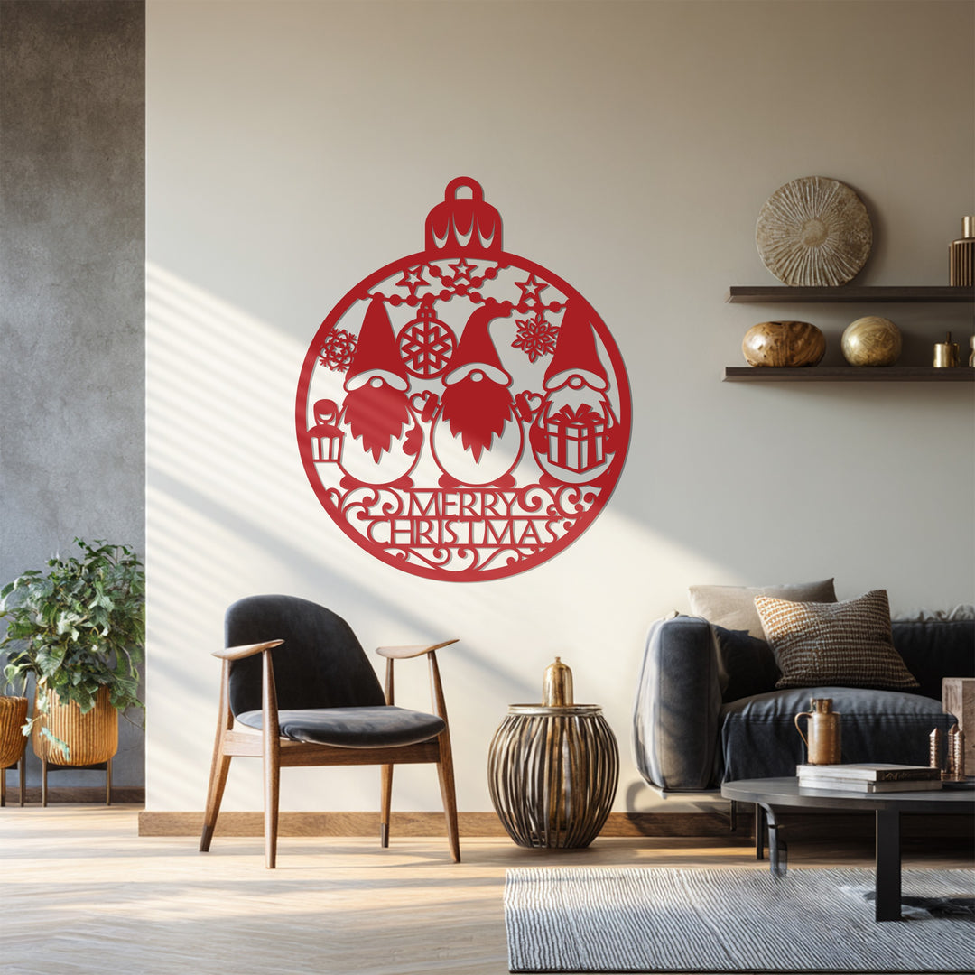 بهجة عيد الميلاد - عائلة الأقزام فن جداري معدني