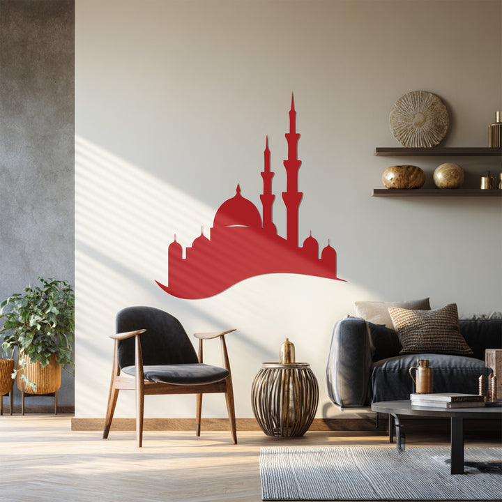 Black mosque metal wall decoration