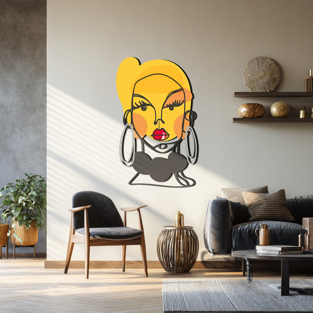 Bold Glamour – Abstract Woman Metal Wall Art