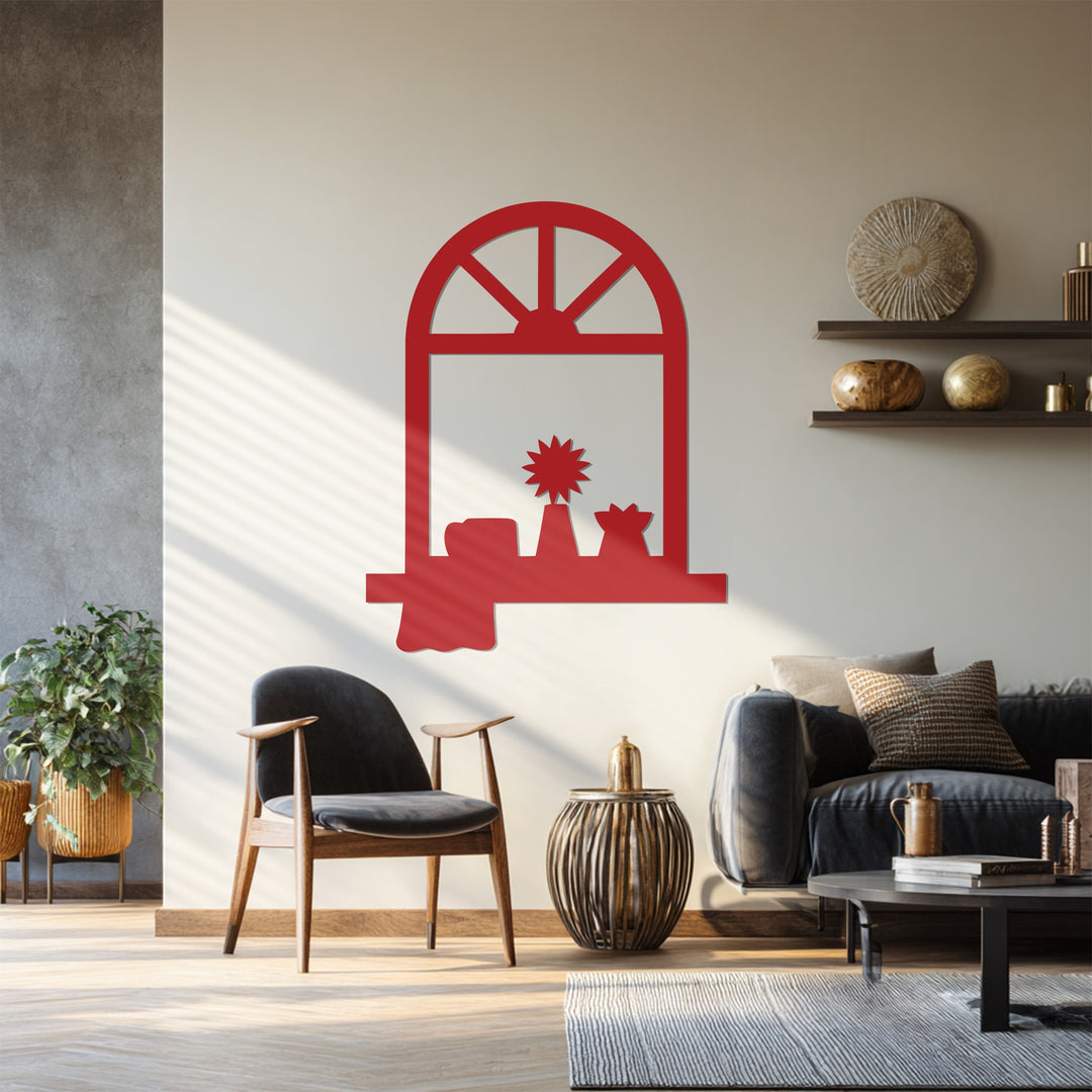 Cozy Window Frame Metal Wall Art – Modern Home Decor