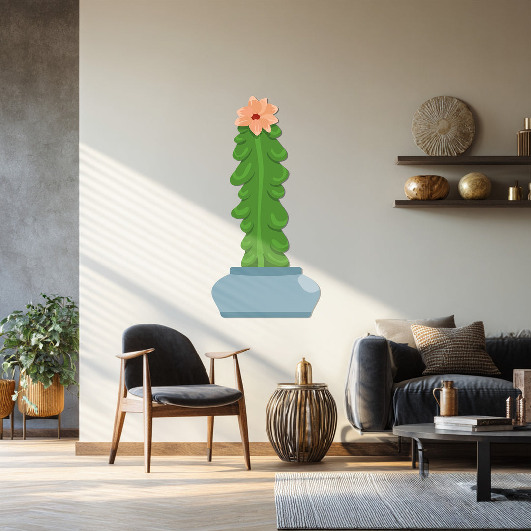 Column Cactus Metal Wall Art – Modern Minimal Botanical Wall Decor