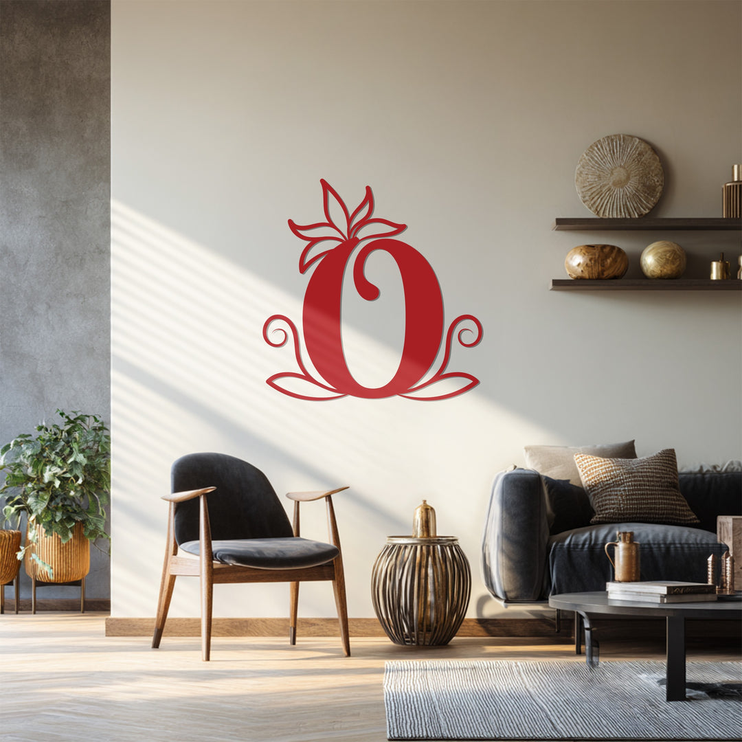 Floral Vine Letter Metal Wall Art – Elegant Botanical Monogram