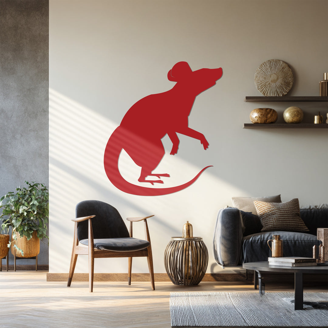 Rat Metal Wall Art – Modern Animal Silhouette Décor