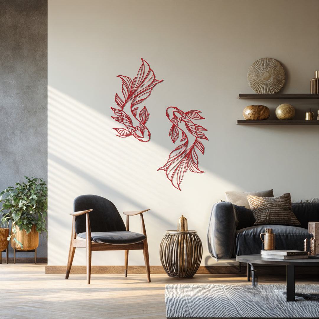 Koi Fish Harmony – Elegant Metal Wall Art