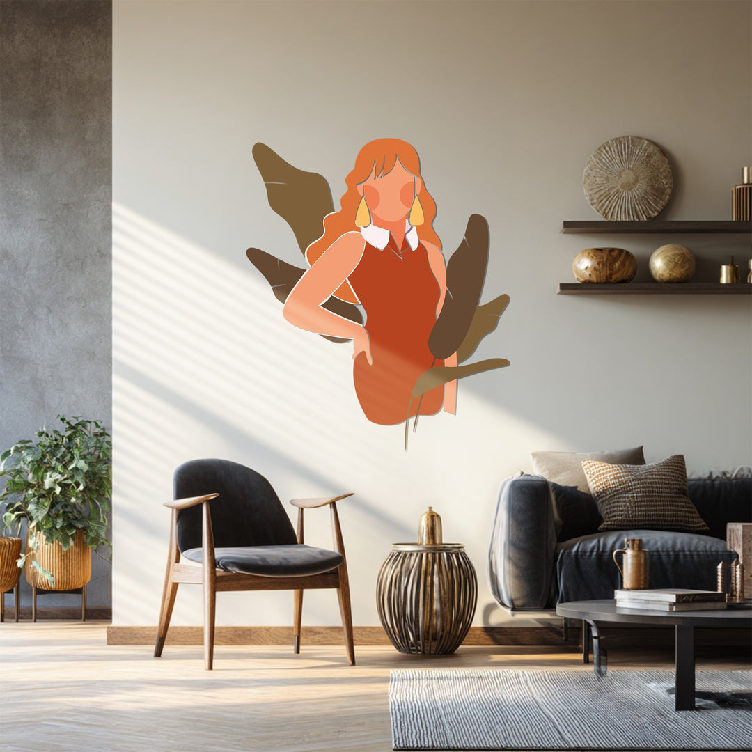 Modern Boho Woman Metal Wall Art – Contemporary Feminine Decor
