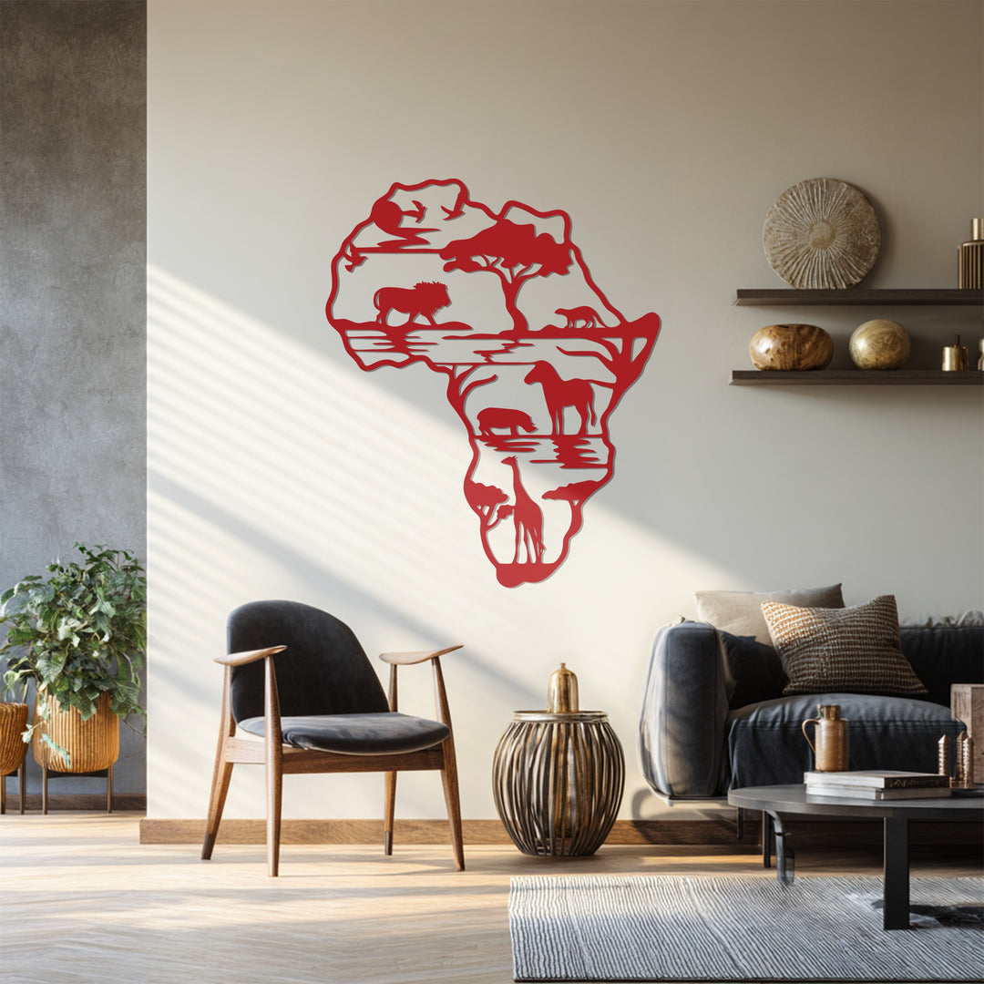 African Wilderness – Safari Silhouette Metal Wall Art