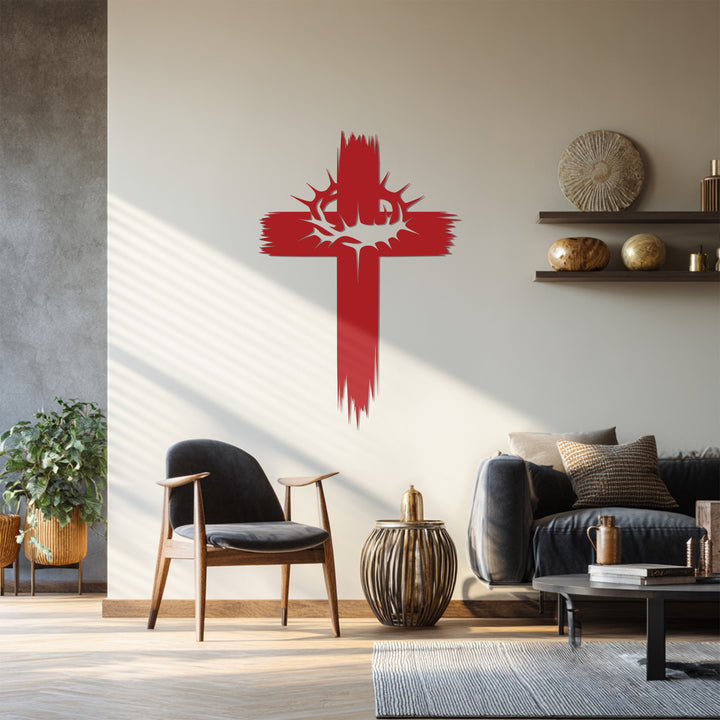 Passion of Christ metal cross decoration