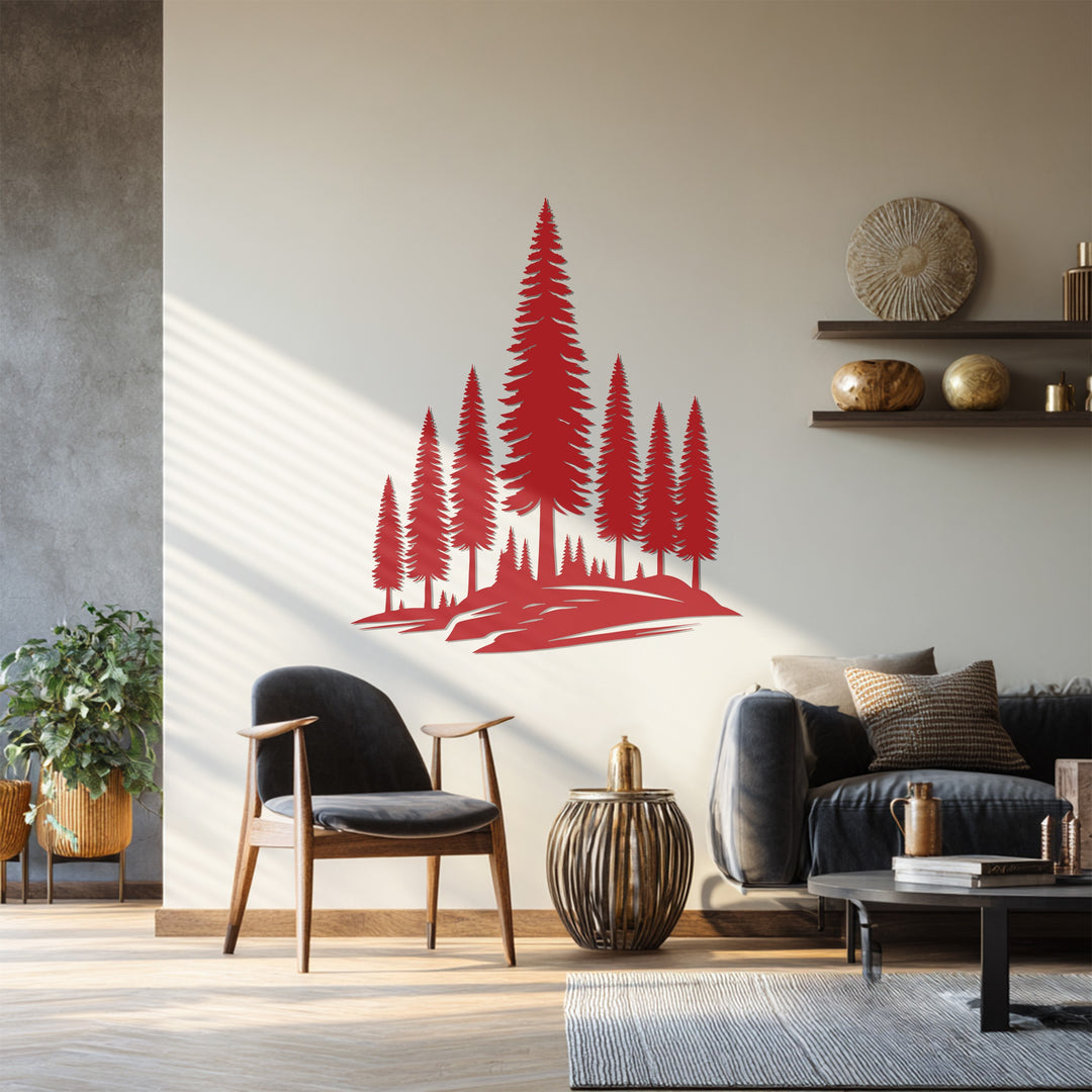 Rustic mountain scene wall décor