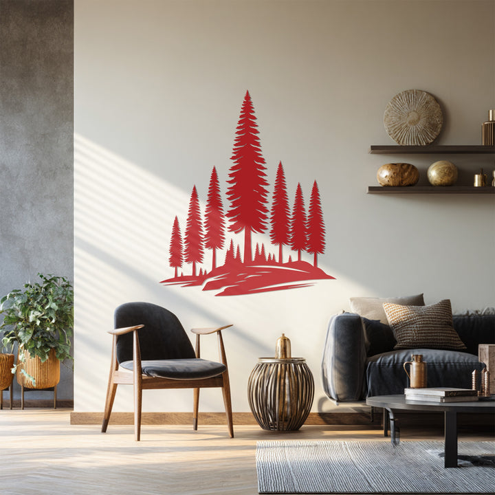 Rustic mountain scene wall décor