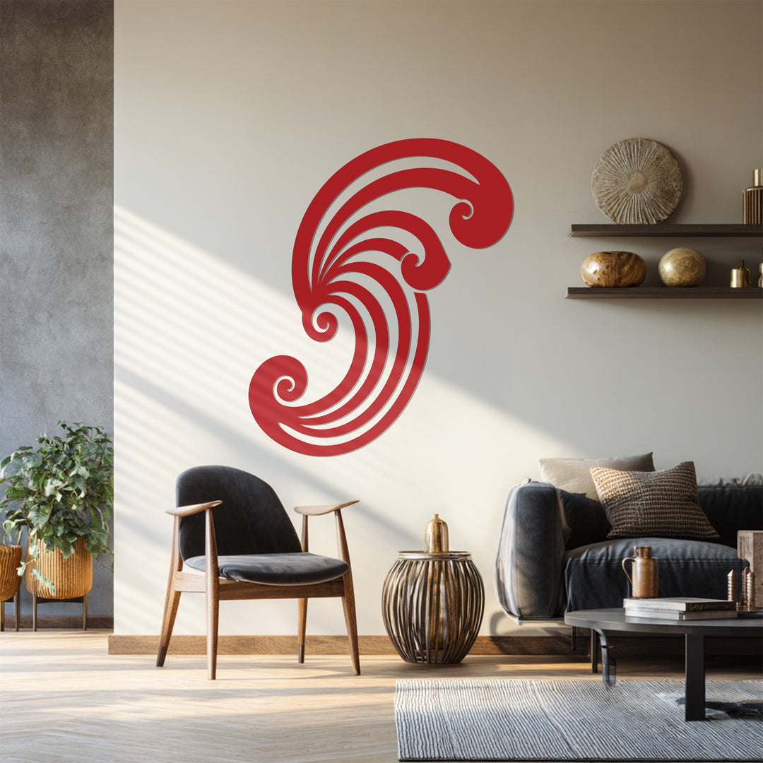Swirl Spiral Metal Wall Art – Abstract Black Metal Sculpture