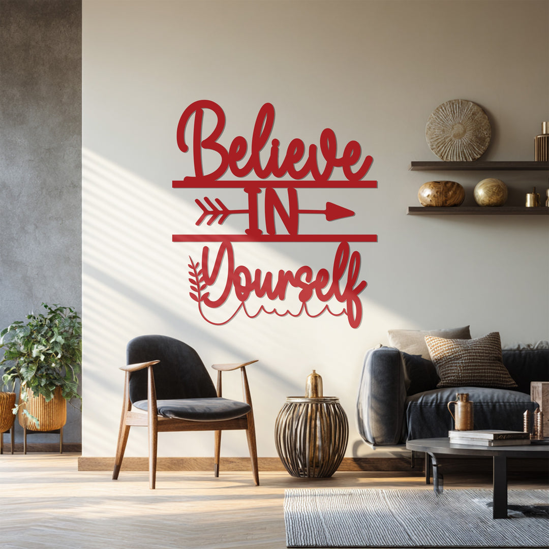 Positive affirmation metal artwork
