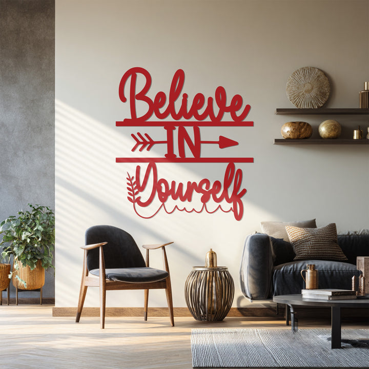 Positive affirmation metal artwork
