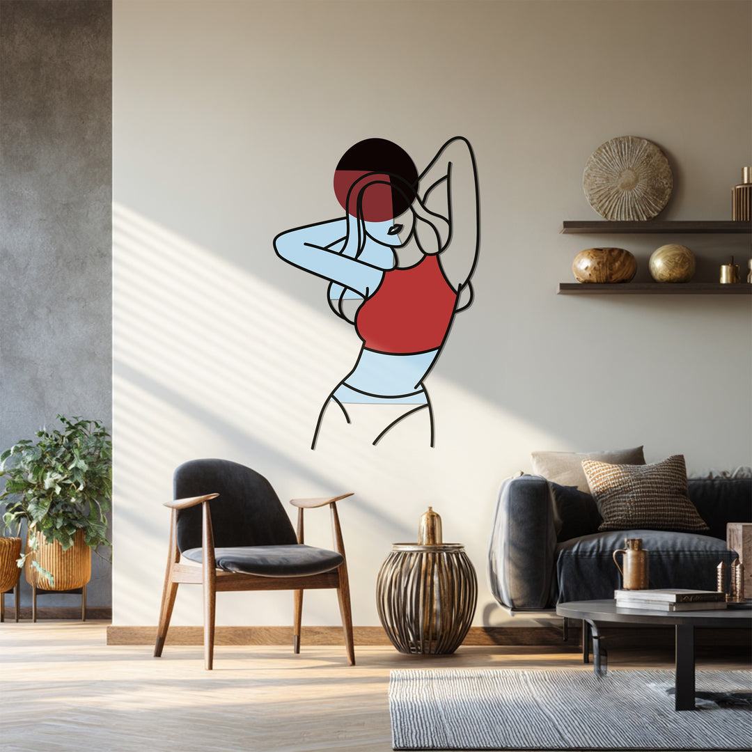 Feminine line art metal sculpture for stylish modern interiors