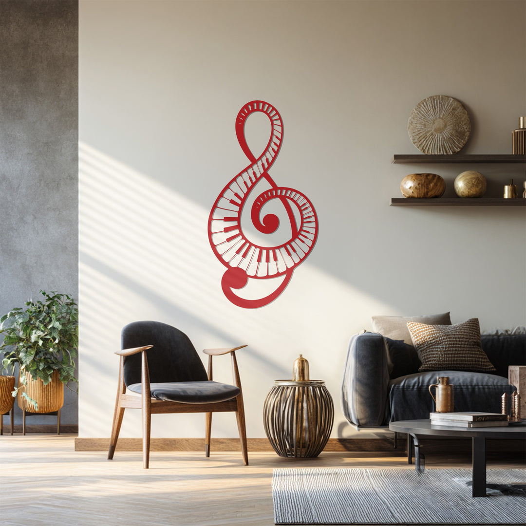 Piano Keys Treble Clef Metal Wall Art – Music Inspired Decor