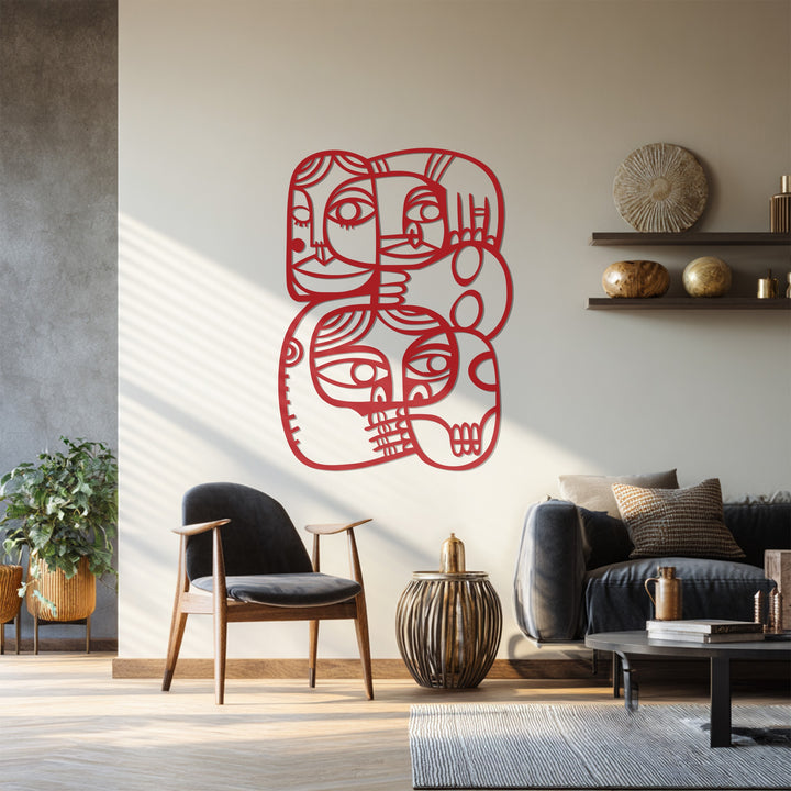 Artistic face design metal wall decoration