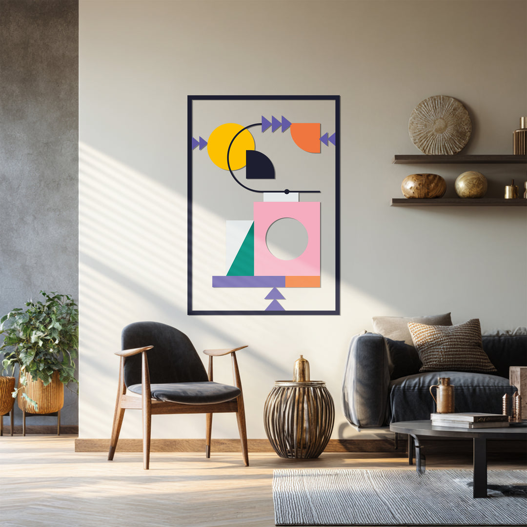 Geometric Harmony Metal Wall Art – Modern Abstract Home Decor