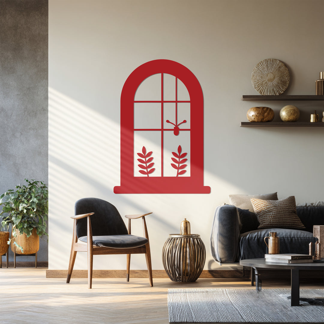 Cozy home décor window silhouette metal sculpture