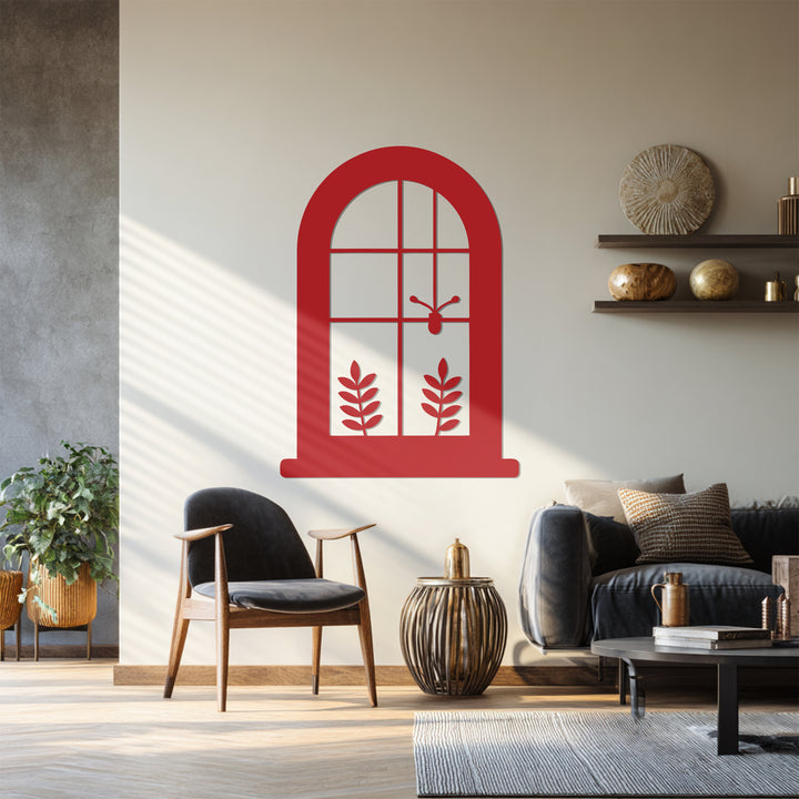 Cozy home décor window silhouette metal sculpture