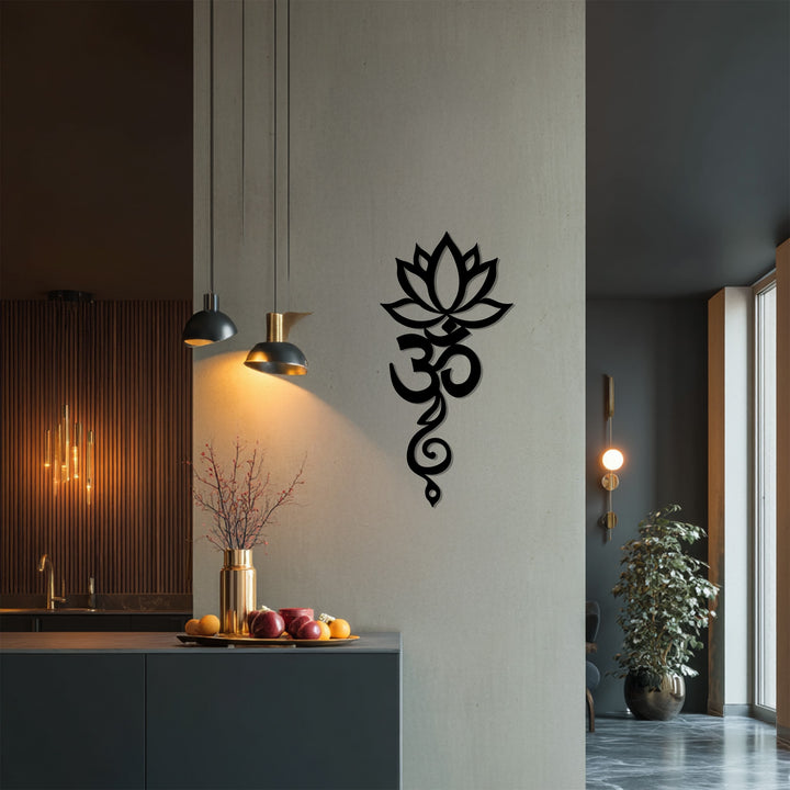 Modern Om symbol metal artwork