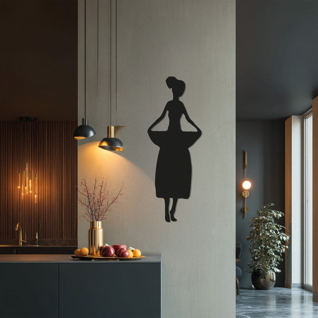 Elegant African dance figure wall sculpture