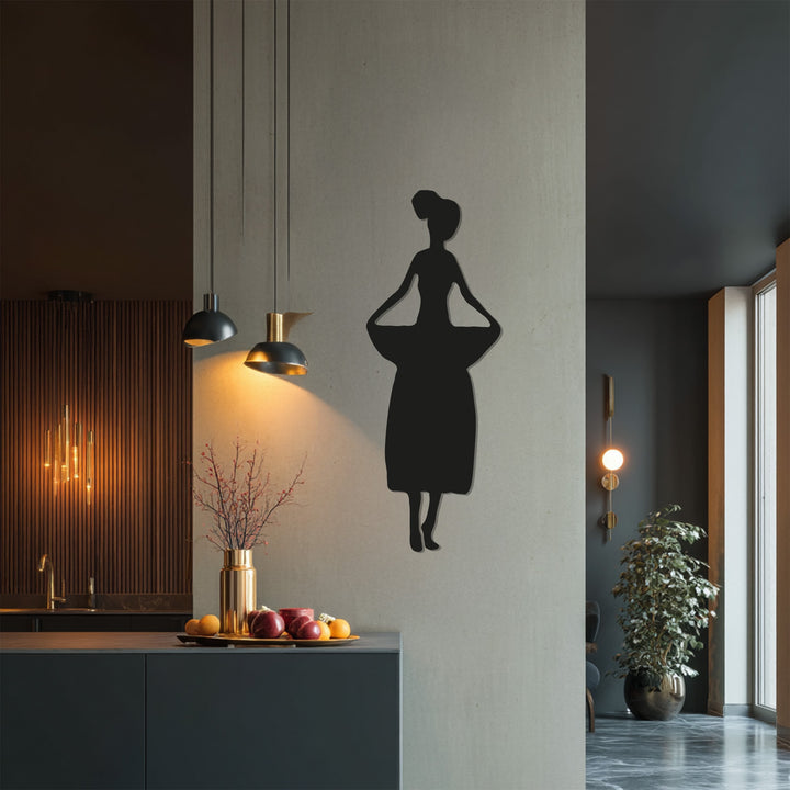 Elegant African dance figure wall sculpture