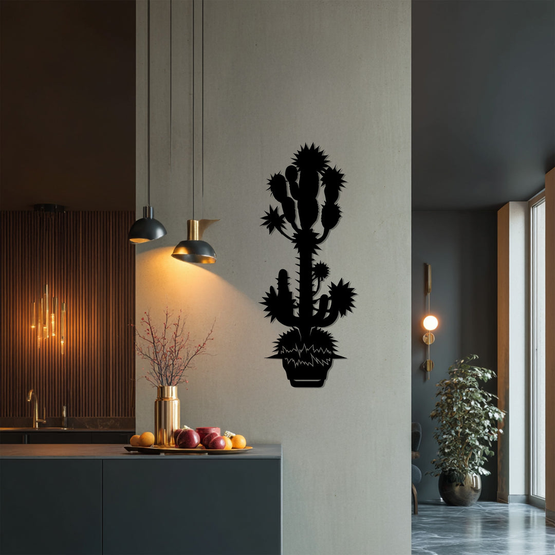 Minimalist cactus wall decoration