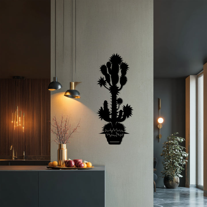 Minimalist cactus wall decoration