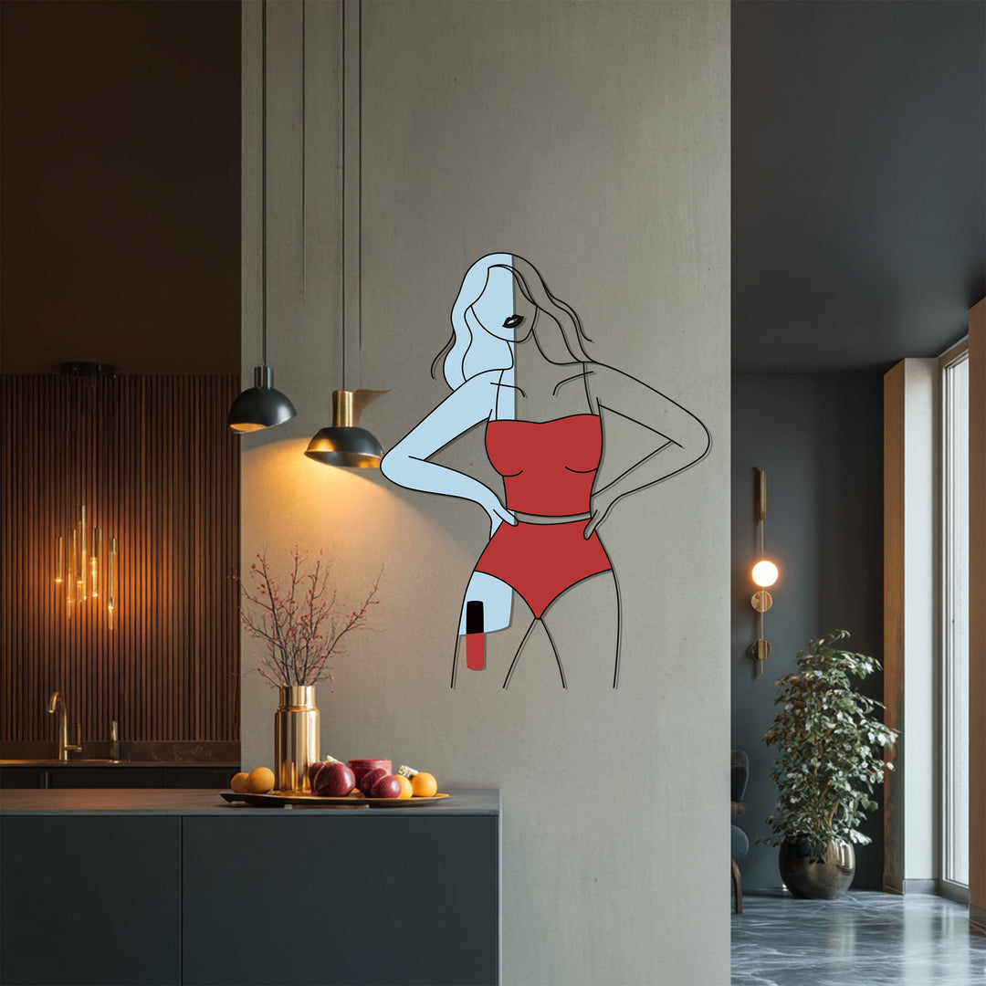 Abstract woman artwork with geometric contemporary form