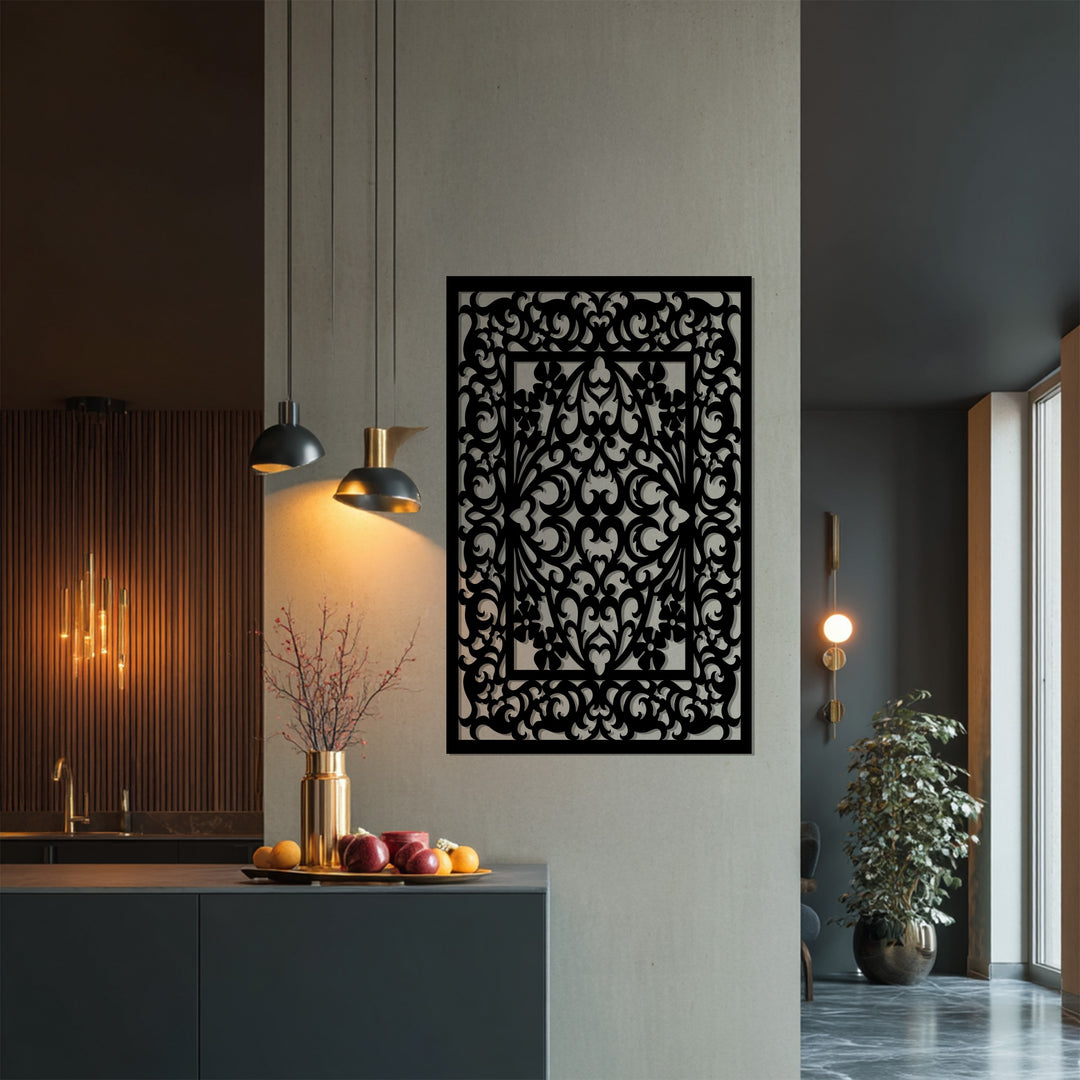Rectangular decorative metal wall art