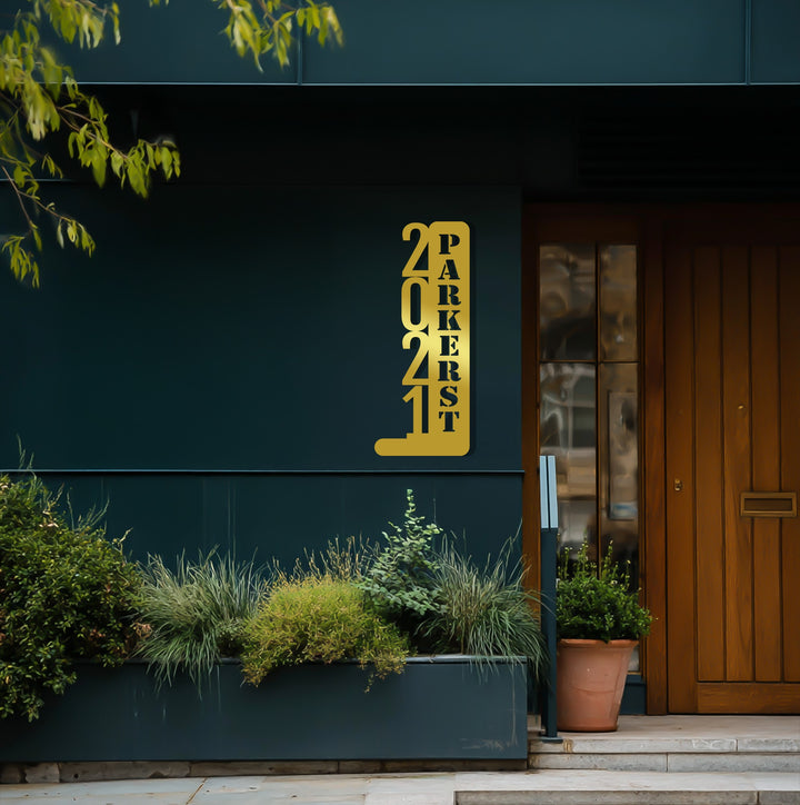 Custom metal name and number address display