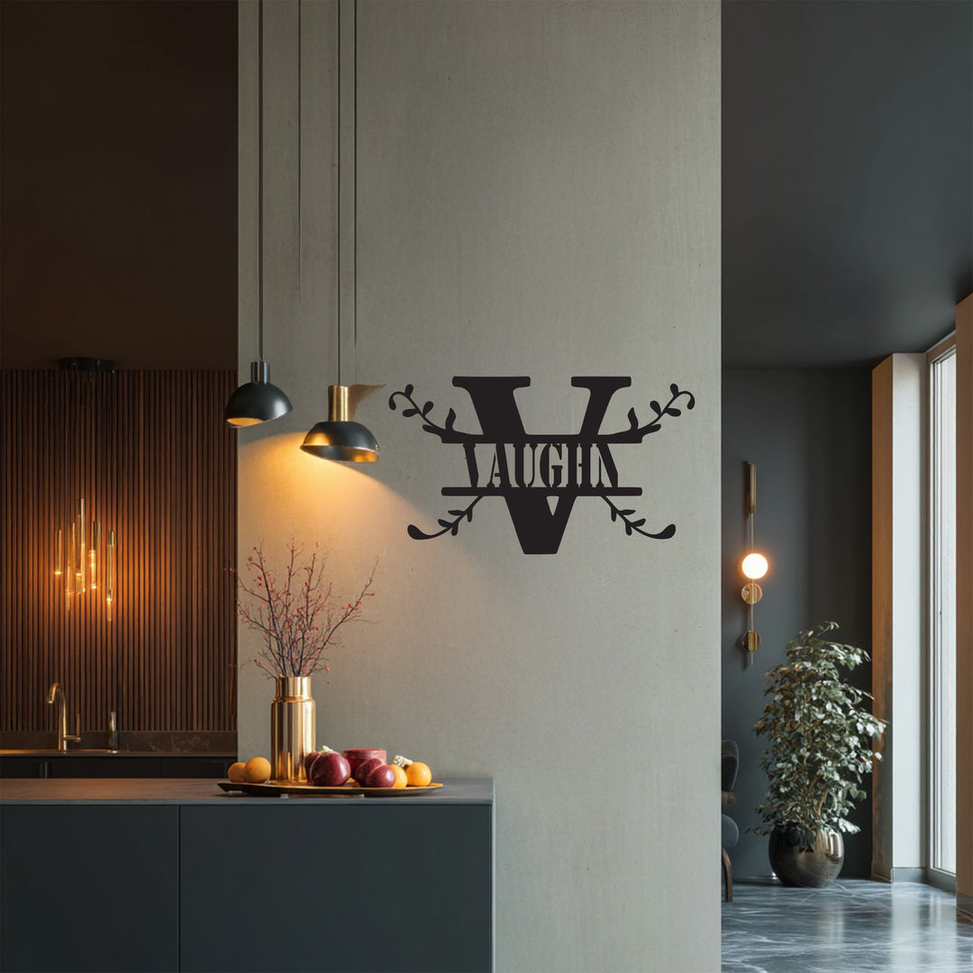 Custom Monogram Letter Sign – Personalized Metal Wall Art