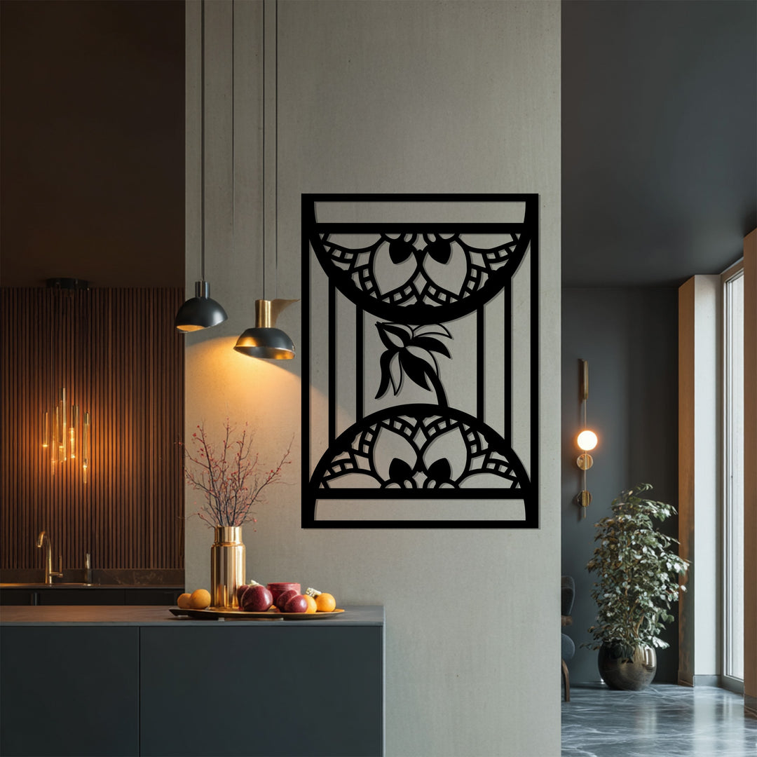 أزهار آرت ديكو – زخارف نباتية هندسية فن جداري معدني