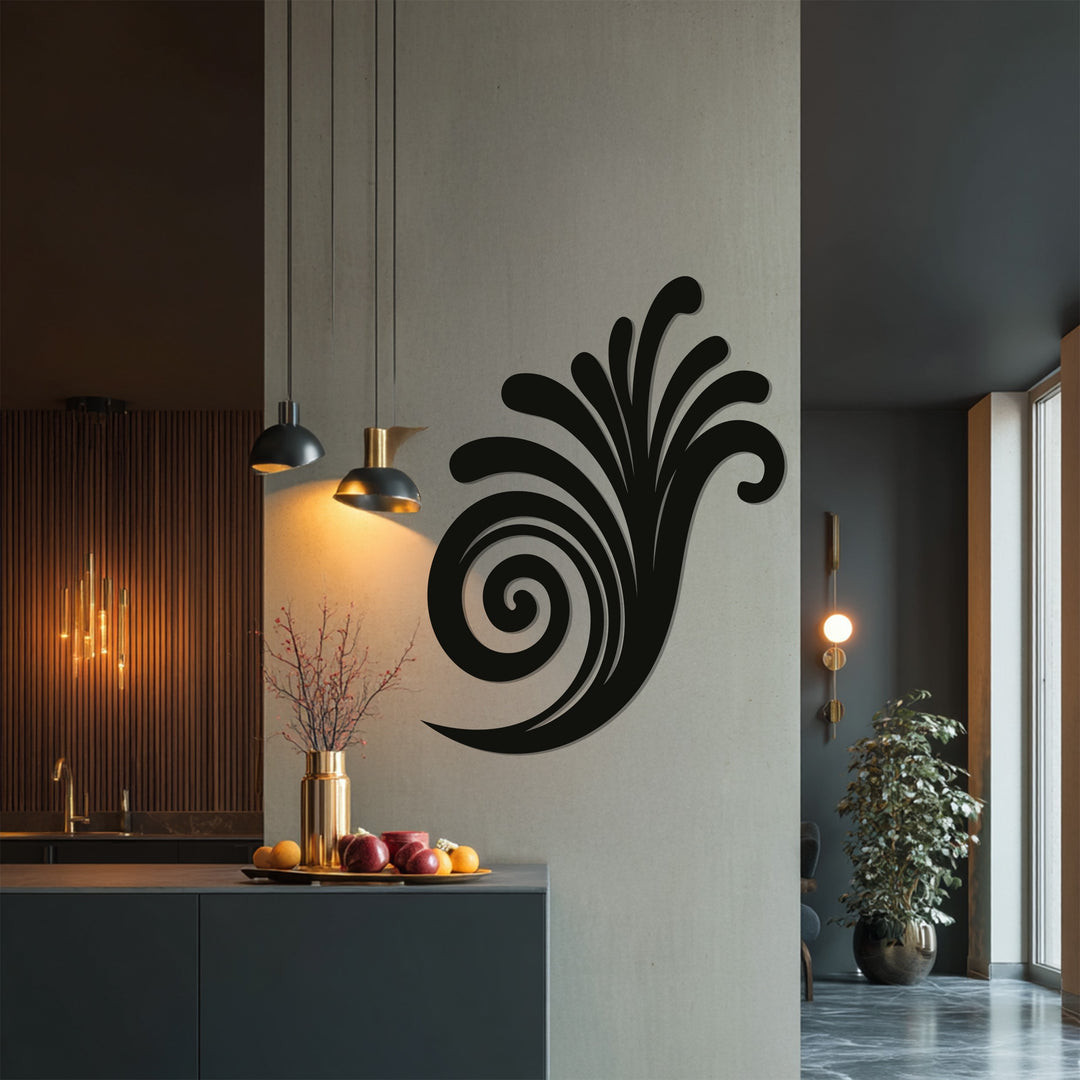 Modern spiral pattern metal wall hanging for living rooms