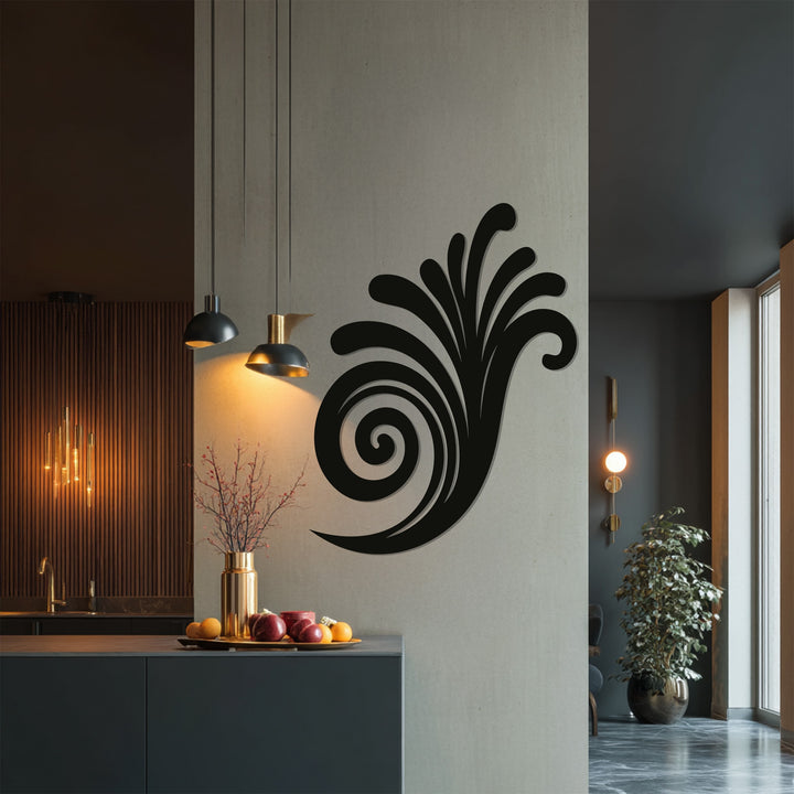 Modern spiral pattern metal wall hanging for living rooms