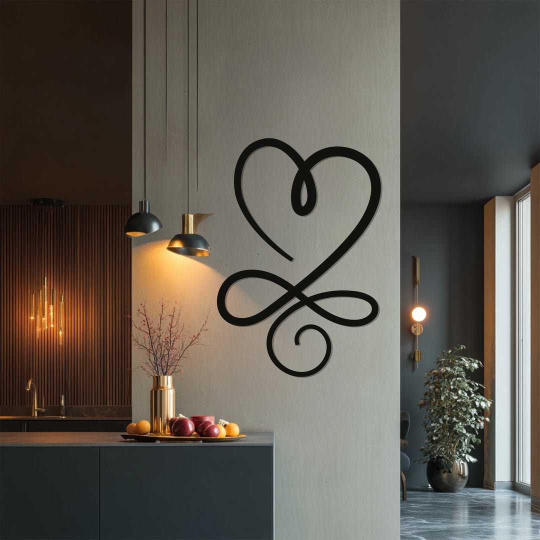 Elegant heart infinity wall art for bedroom