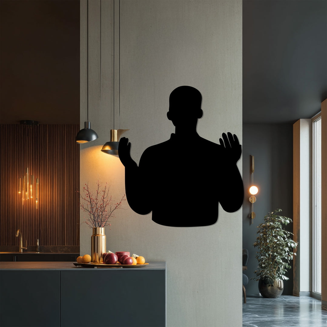 Minimalist Muslim prayer metal wall art