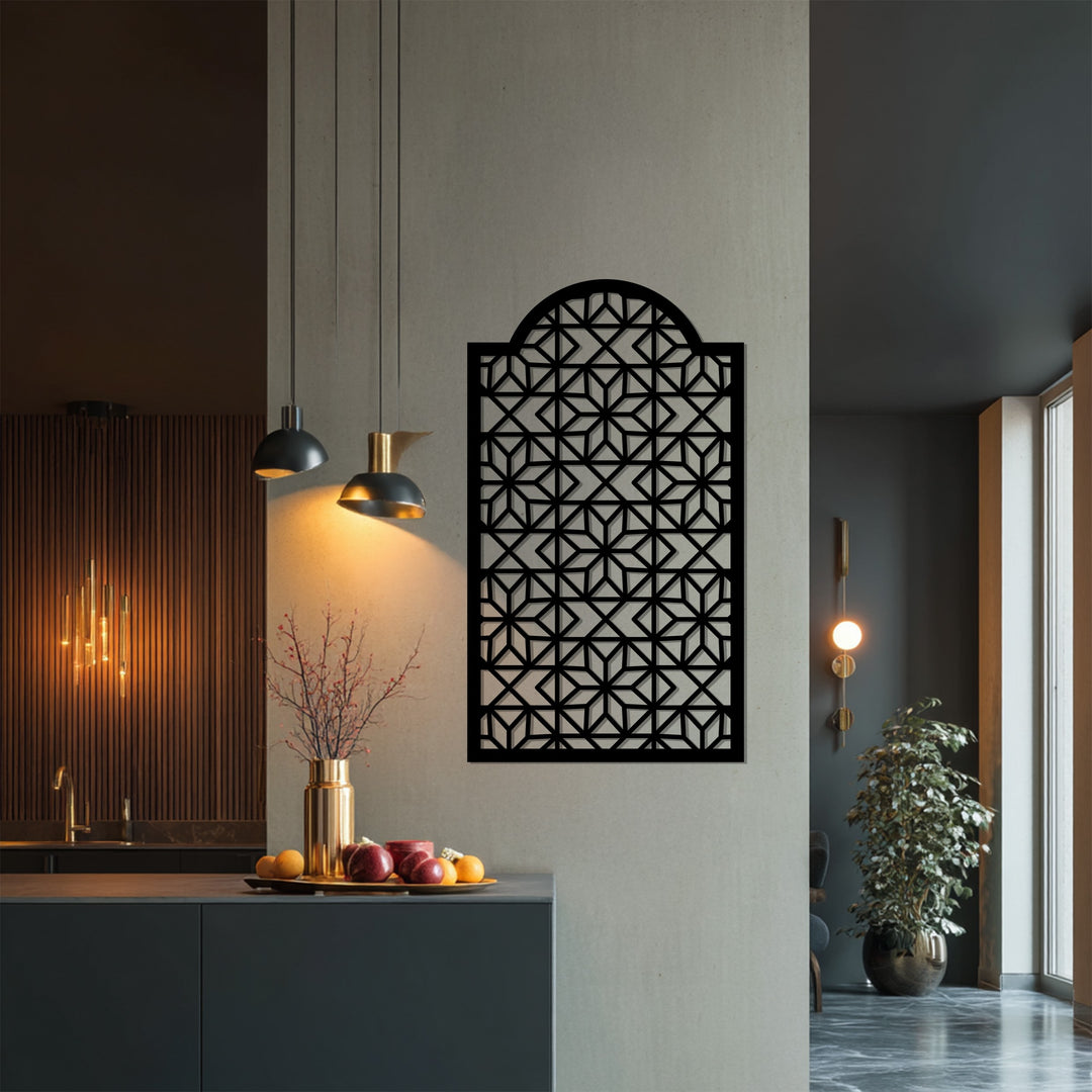 Arabic geometric pattern metal wall decor