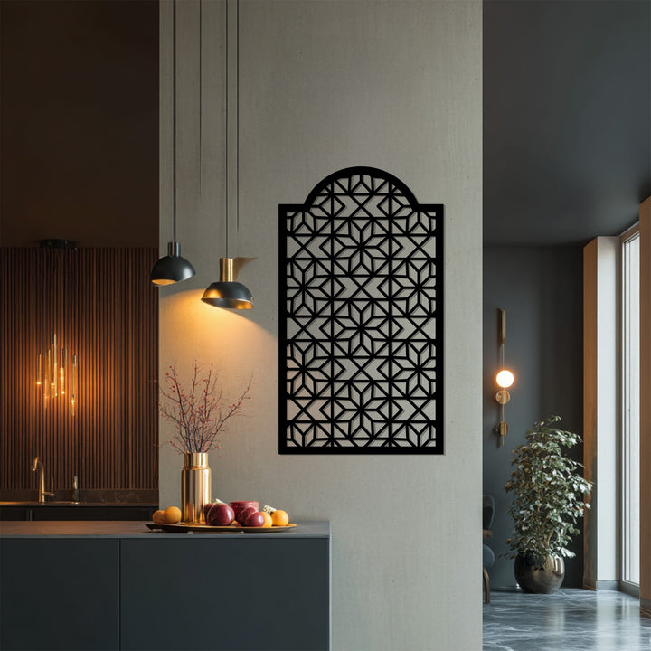 Arabic geometric pattern metal wall decor