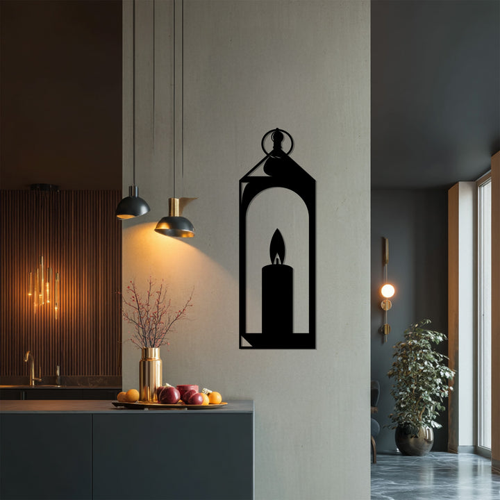 Modern Ramadan lantern metal wall art