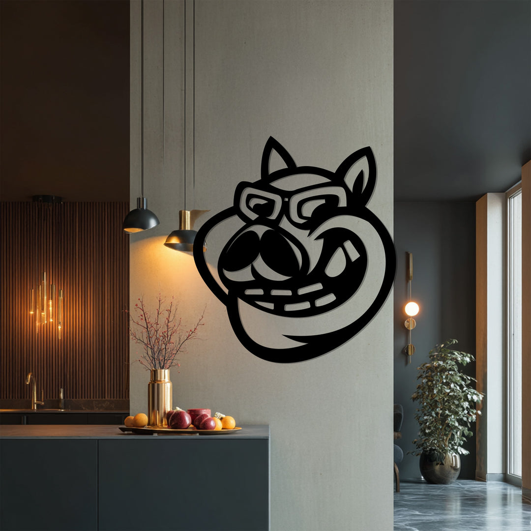 Cool dog with glasses wall decor