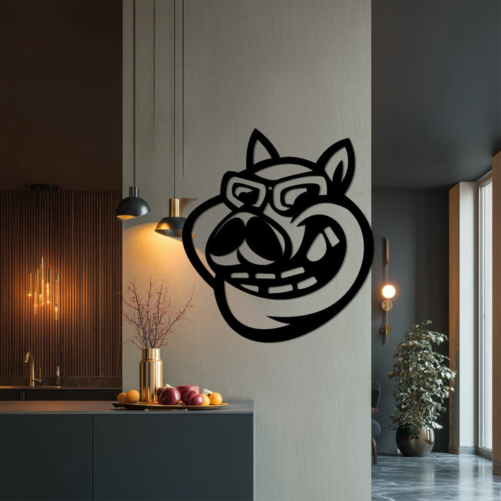 Cool dog with glasses wall decor