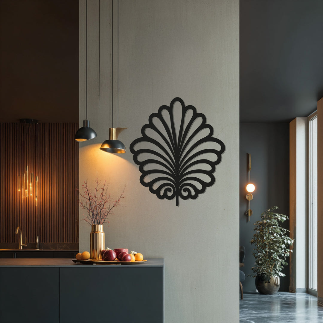 Botanical Leaf Metal Wall Art – Black Modern Wall Sculpture