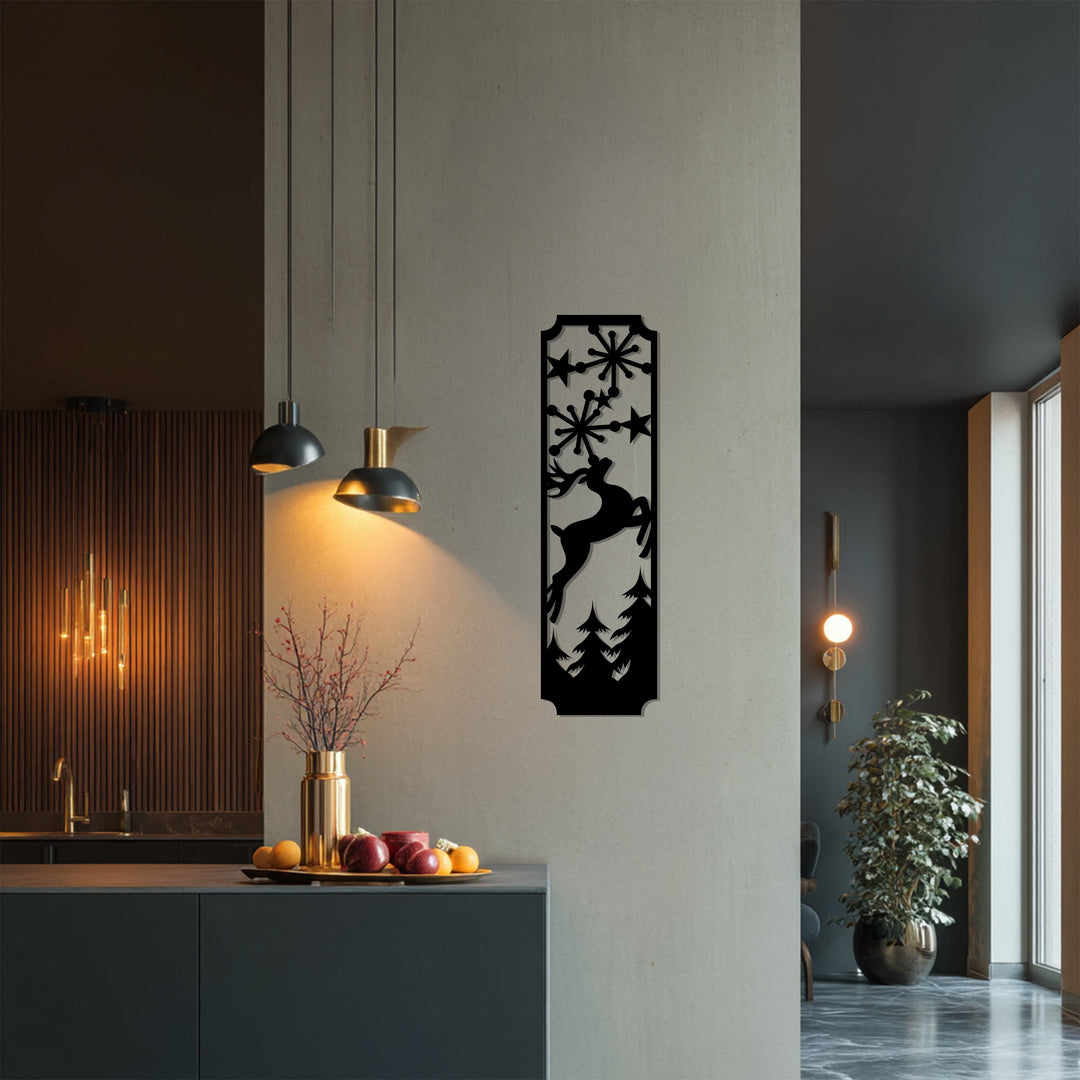 رنة رشيقة – شجرة عيد الميلاد وندفة الثلج فن جداري معدني