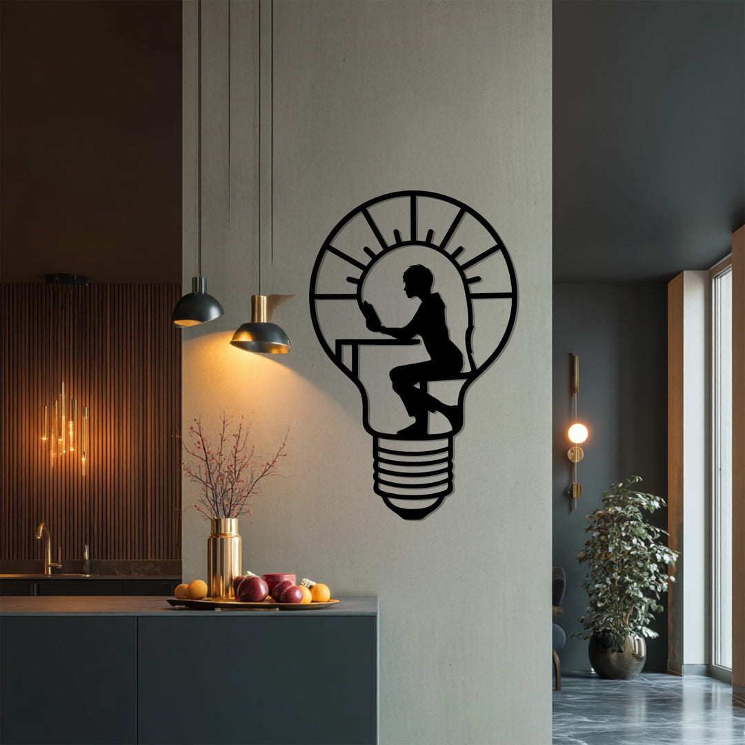 عقل لامع – مفكر مبدع فن جداري معدني