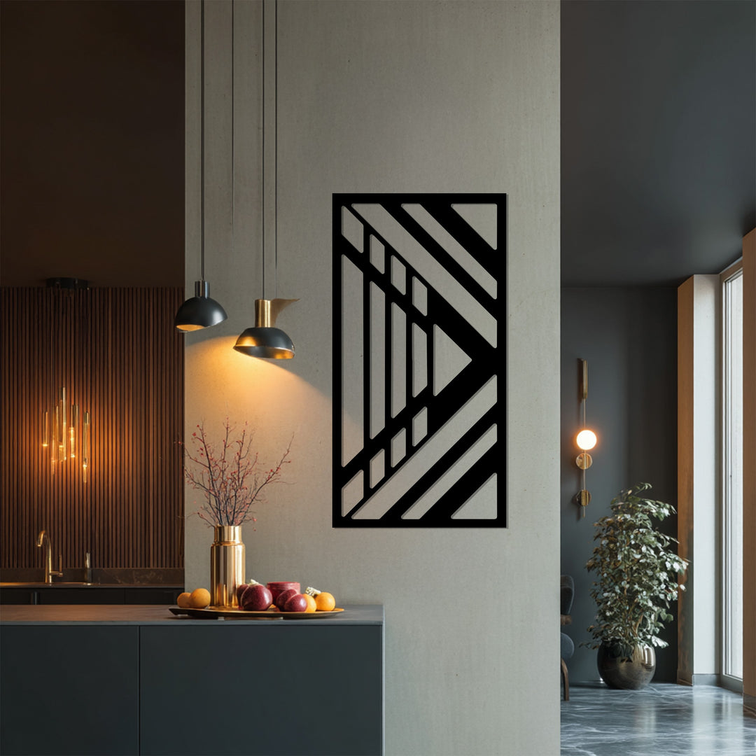 التدفق الديناميكي – هندسة تجريدية حديثة فن جداري معدني