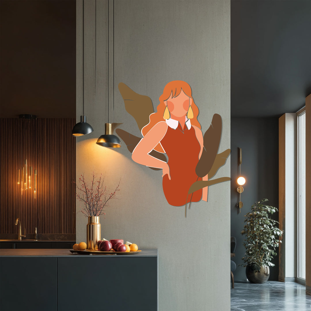 Modern Boho Woman Metal Wall Art – Contemporary Feminine Decor