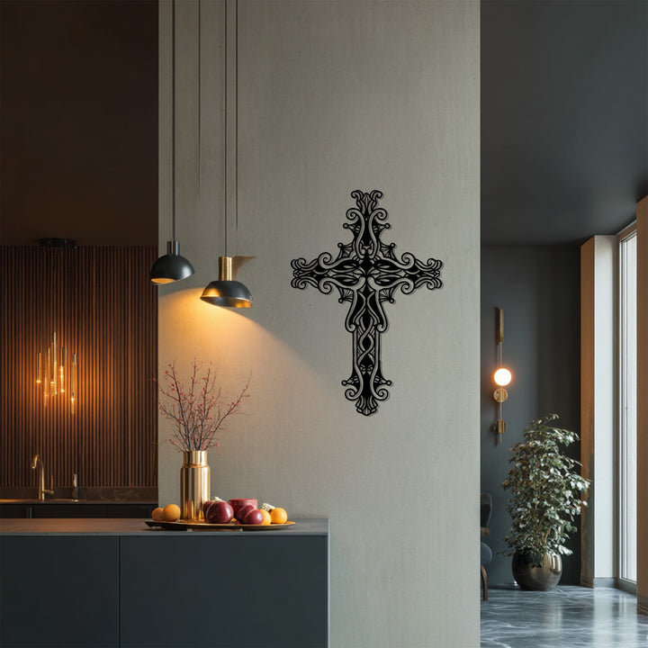 Decorative religious cross for home décor